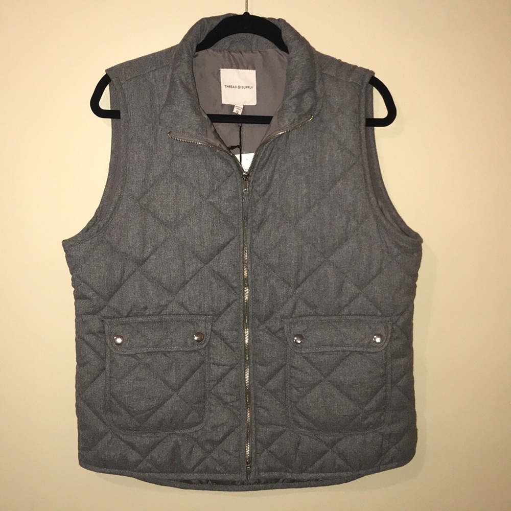 Grey puffer vest